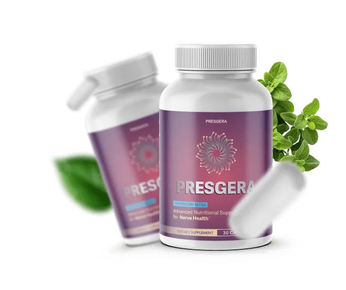 Presgera natural dietary supplement bottle